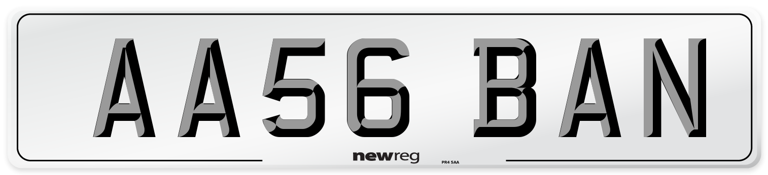 AA56 BAN Number Plate from New Reg